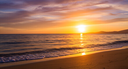 Obraz premium Beautiful nature sunset beach background