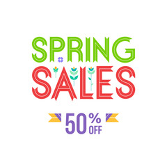 Spring sales with 50% off. Spring flowers