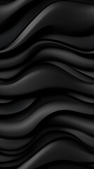 Close-up shot of black wavy abstract texture with smooth flowing lines