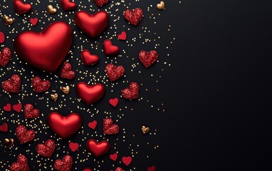 Saint Valentines Day black background