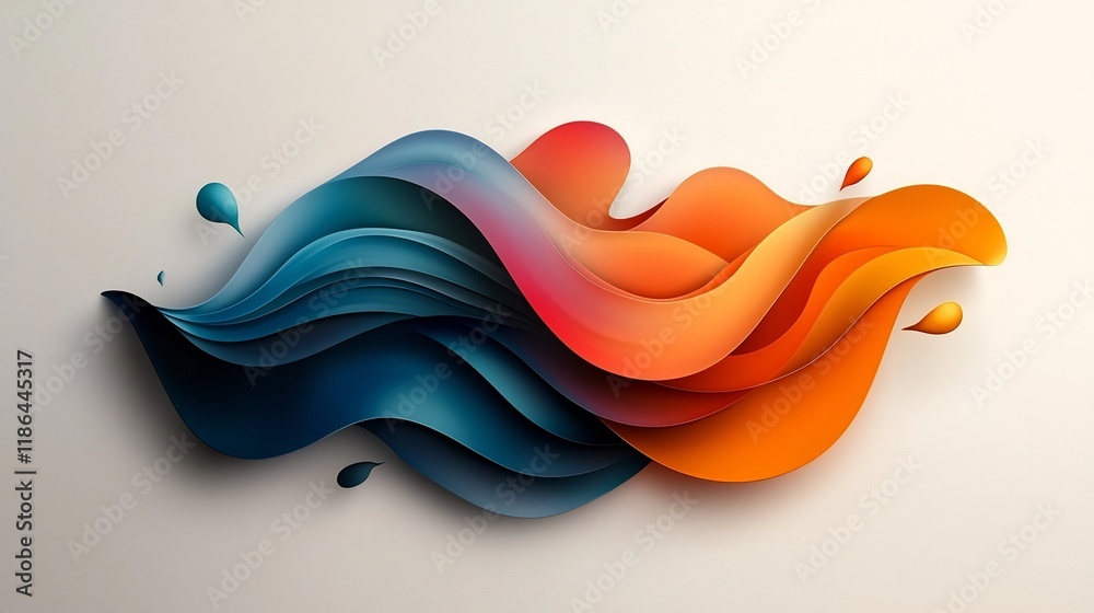 Poster mesmerizing wavy iridescent abstract background design with vibrant color gradients intricate geomet