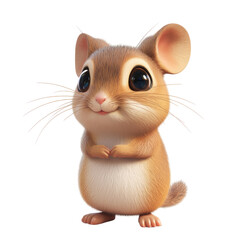 Obraz premium Adorable 3D Cartoon Degu Character on transparent background for Fun Illustrations and Creative Projects
