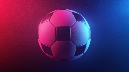Vibrant Soccer Ball on Colorful Background with Lighting Effects