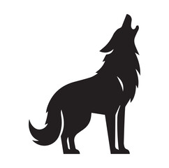 Silhouette of a wolf vector illustration on white background