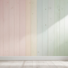 Pastel colors wooden wall background. Flat lay
