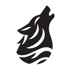 Silhouette of a wolf vector illustration on white background