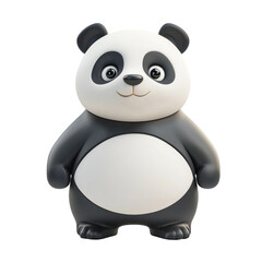 Naklejka premium Cute 3D Cartoon Panda Icon with Whimsical Features on a Crisp transparent background