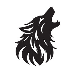 Silhouette of a wolf vector illustration on white background