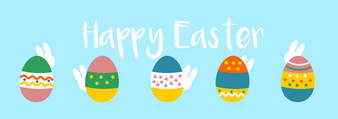 イースターエッグとうさぎ