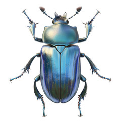 Photorealistic Bluebottle Beetle Isolated on Clean transparent background with Vibrant Colors and Details