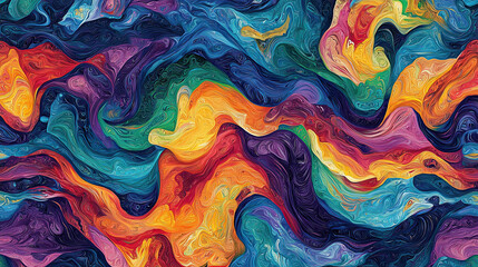 Abstract Colorful Wave Background, Featuring Vibrant Flowing Lines and Gradient Tones, Perfect for Modern Design, Creative Artwork, and Dynamic Visual Projects