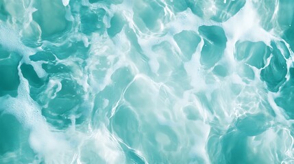 Obraz premium Abstract teal water texture with white foam.