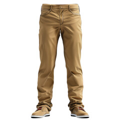 Isolated Clean Photorealistic Chinos on transparent background with Casual Shoes and Modern Style
