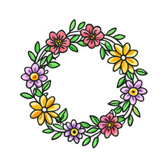 flower wreath vector icon, mother’s day vector illustration - simple illustration of flower wreath perfect for logos, and mother’s day -themed designs.
