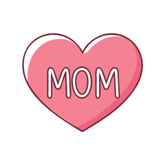 heart with mom text. vector icon, mother’s day vector illustration - simple illustration of heart with mom text.perfect for logos, and mother’s day -themed designs.