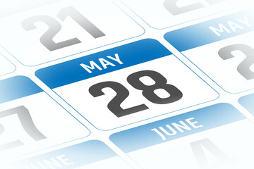 28 May calendar day vector illustration