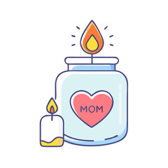 mom s favorite candle vector icon, mother’s day vector illustration - simple illustration of mom s favorite candle perfect for logos, and mother’s day -themed designs.