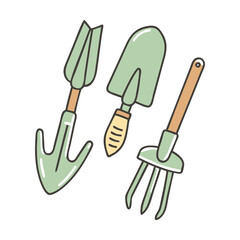 mom s garden tools vector icon, mother’s day vector illustration - simple illustration of mom s garden tools perfect for logos, and mother’s day -themed designs.