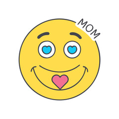 Fototapeta premium mom s smiley face emoji vector icon, mother’s day vector illustration - simple illustration of mom s smiley face emoji perfect for logos, and mother’s day -themed designs.