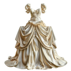 Naklejka premium Elegant Photorealistic Cream Dress on Isolated Clean transparent background for Fashion Display and Advertising