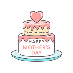 mother s day cake vector icon, mother’s day vector illustration - simple illustration of mother s day cake perfect for logos, and mother’s day -themed designs.