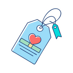 personalized gift tag vector icon, mother’s day vector illustration - simple illustration of personalized gift tag perfect for logos, and mother’s day -themed designs.