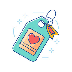 personalized gift tag vector icon, mother’s day vector illustration - simple illustration of personalized gift tag perfect for logos, and mother’s day -themed designs.