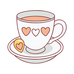 teacup set for mom vector icon, mother’s day vector illustration - simple illustration of teacup set for mom perfect for logos, and mother’s day -themed designs.