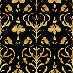 Luxurious Gold Ornamental Seamless Pattern Background Wallpaper