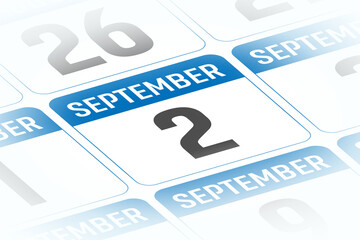 2 September calendar day vector illustration