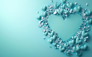 Obraz premium Saint Valentines Day cyan background