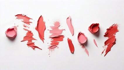 Lipstick Smears on White Surface, Top View