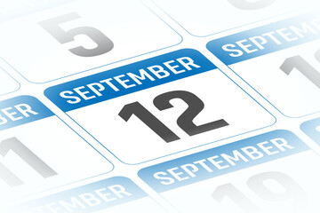 12 September calendar day vector illustration