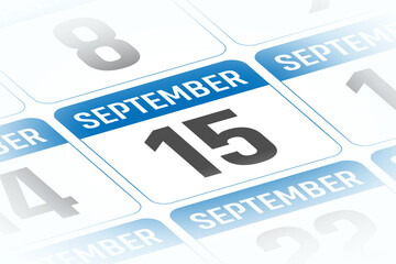 Fototapeta premium 15 September calendar day vector illustration