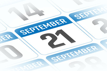 21 September calendar day vector illustration