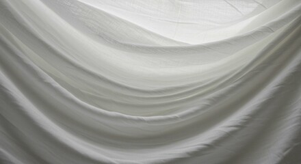 Obraz premium Elegant Draped White Fabric Soft Texture Background