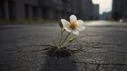 Naklejka premium white flowers on the ground