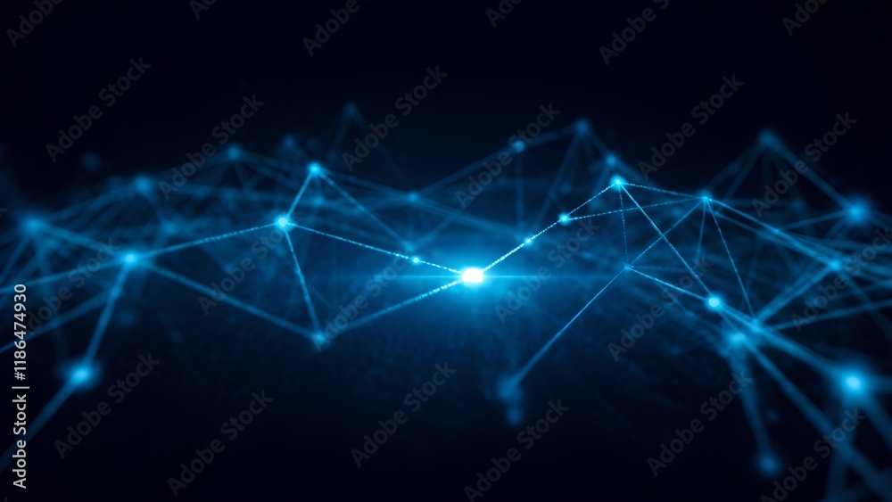 Poster dynamic data network visualization digital space infographic design cyber environment abstract view 