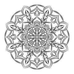 abstract floral Mandala background,Mandala coloring book