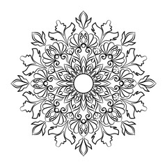 abstract floral Mandala background,Mandala coloring book