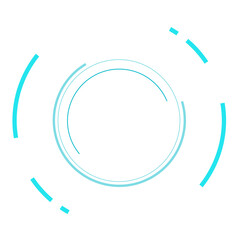 Circle HUD Digital technology style line and element on transparent background