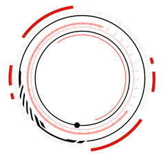 Circle HUD Digital technology style line and element on transparent background
