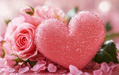 Fototapeta premium Saint Valentines Day pink background