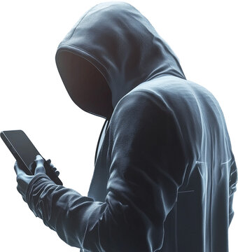 hacker with mobile phone
