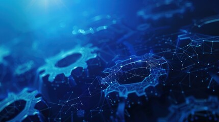 Obraz premium Abstract Digital Gears in a Networked World