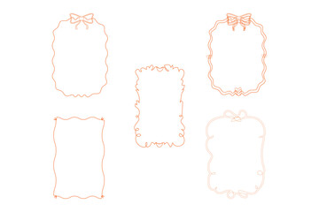 Retro Hand-Drawn Frame Design for Modern Invitations: Ideal for Weddings, Friendsmas, Birthdays, and Stylish Party Cards with Bow Detail