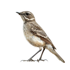 Fototapeta premium Mountain Plover Standing Isolated on a Clean transparent background with Natural Detailing and Textured Feathers