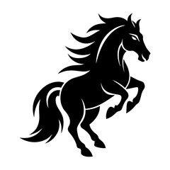 Wild Stallion mascot logo vector silhouette