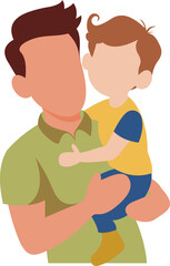 Father And Children Illustration