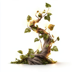 Obraz premium surreal vine with glowing leaves and intricate details, creating magical atmosphere